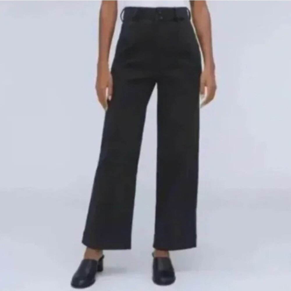 NWT Everlane The Organic Wide Leg Pant Womens 6 Black